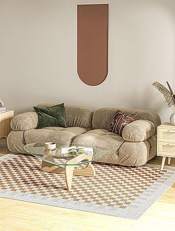 Lot de 2 tables de chevet 2 tiroirs cannage rotin bois aspect bois clair