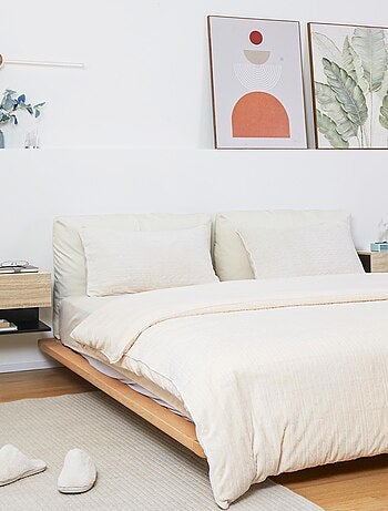 Lot de 2 tables de chevet murales - tiroir, étagère - chêne clair noir