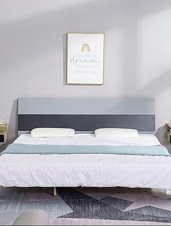 Lot de 2 tables de chevet murales - tiroir, niche - bois clair