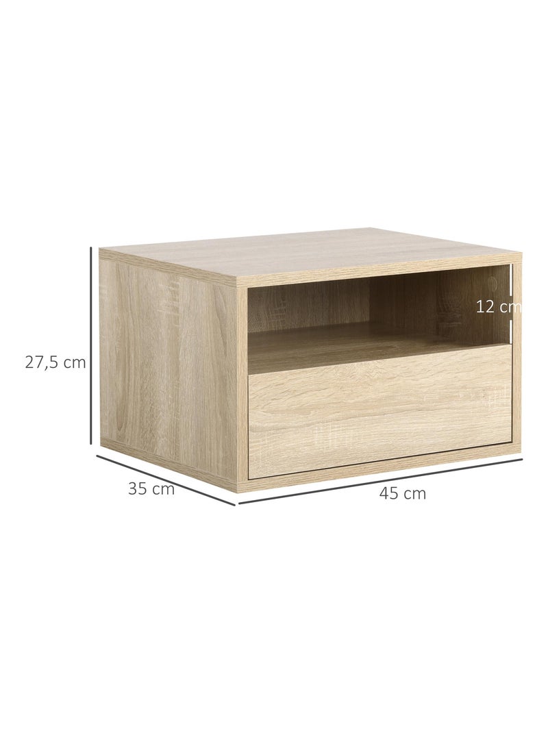 Lot de 2 tables de chevet murales aspect chêne clair Beige - Kiabi