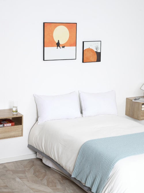 Lot de 2 tables de chevet murales aspect chêne clair - Kiabi