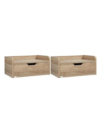 Lot de 2 tables de chevet murales avec tiroir coulissant