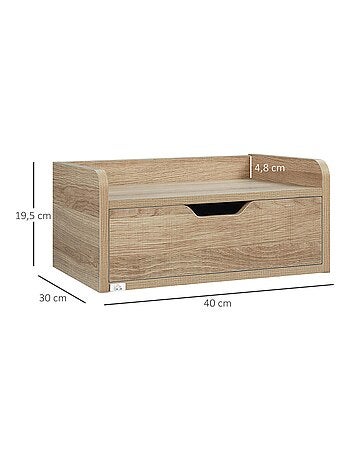 Lot de 2 tables de chevet murales avec tiroir coulissant