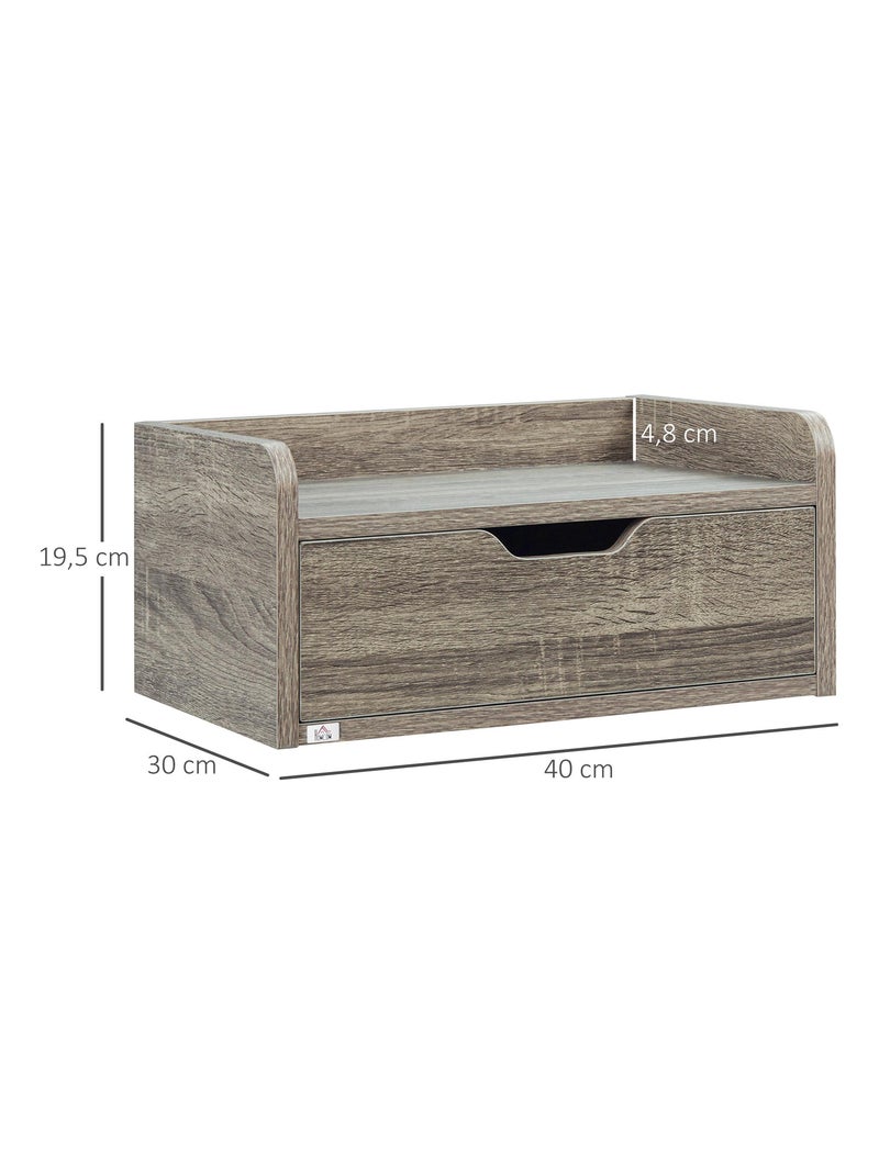 Lot de 2 tables de chevet murales avec tiroir coulissant Gris - Kiabi