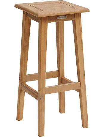 Lot de 2 tabourets hauts de jardin en acacia TIWI
