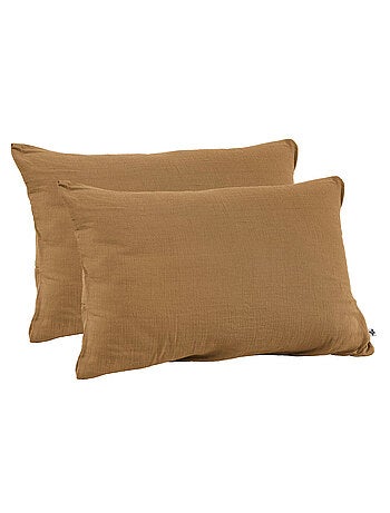 Lot de 2 Taies d’oreiller - Double Gaze de Coton - Gaïa