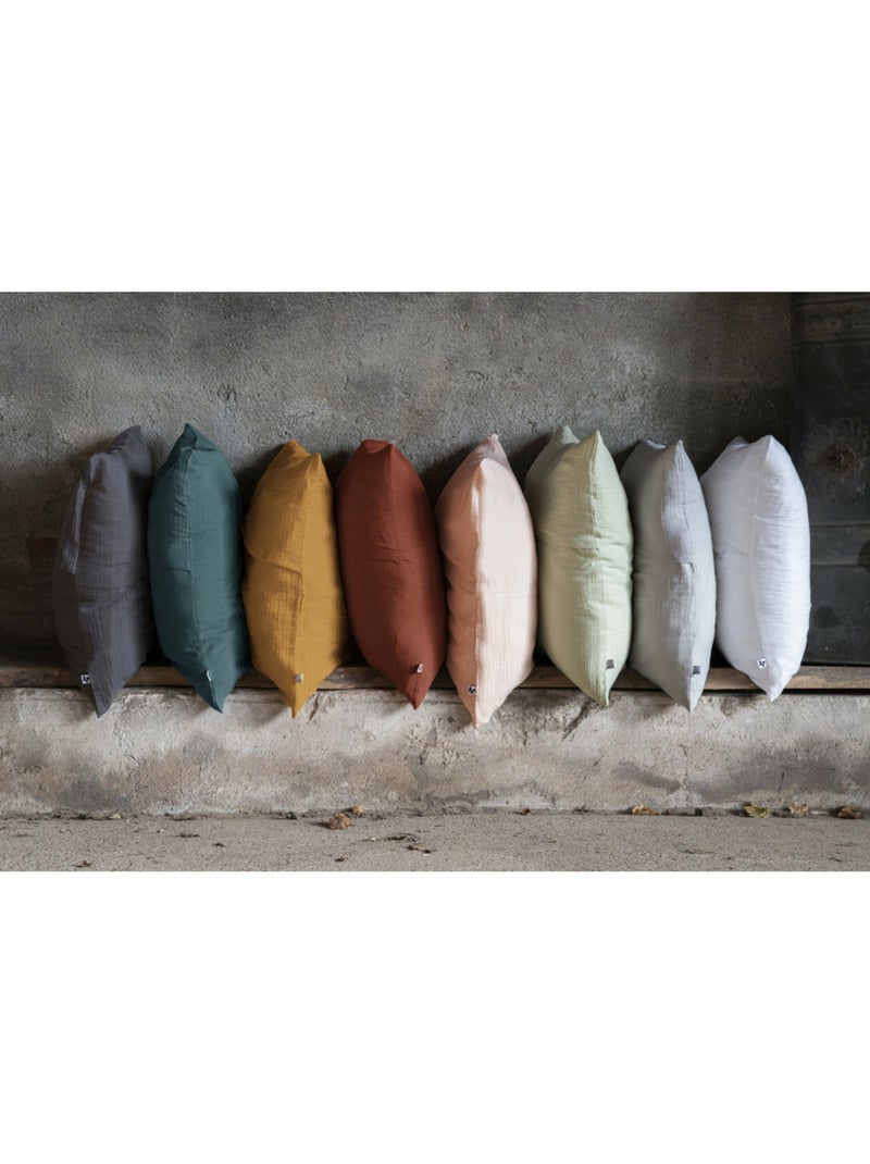 Lot de 2 taies d’oreiller - double gaze de coton - gaïa Safran - Kiabi
