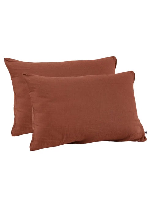 Lot de 2 Taies d’oreiller - Double Gaze de Coton - Gaïa - Kiabi