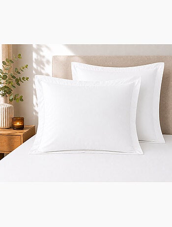 Lot de 2 taies d'oreiller – 100% coton 57 fils