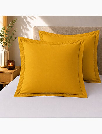 Lot de 2 Taies d'Oreiller – 100% Coton 57 Fils