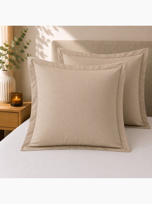 Lot de 2 Taies d'Oreiller – 100% Coton 57 Fils - Kiabi Lot de 2 Taies d'Oreiller – 100% Coton 57 Fils - Kiabi
