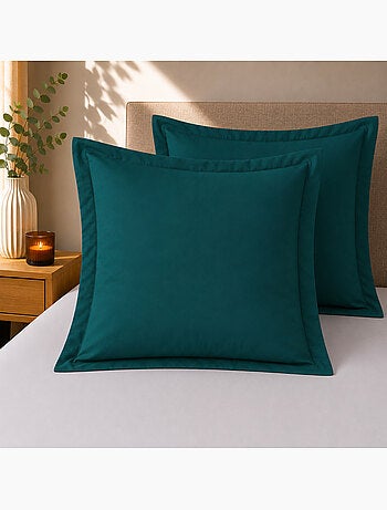 Lot de 2 Taies d'Oreiller – 100% Coton 57 Fils