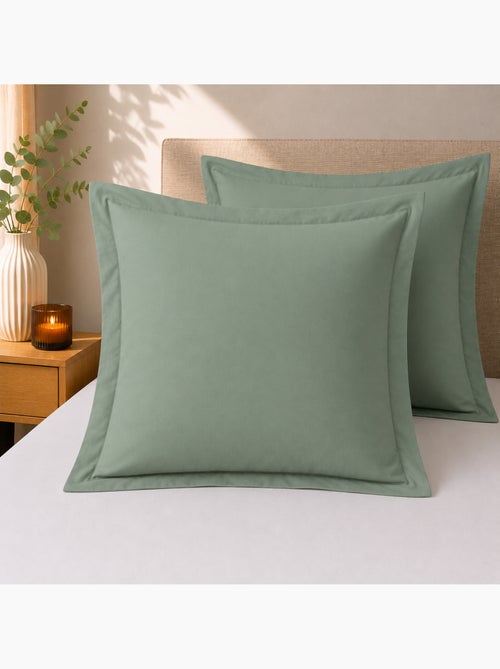 Lot de 2 Taies d'Oreiller – 100% Coton 57 Fils - Kiabi Lot de 2 Taies d'Oreiller – 100% Coton 57 Fils - Kiabi