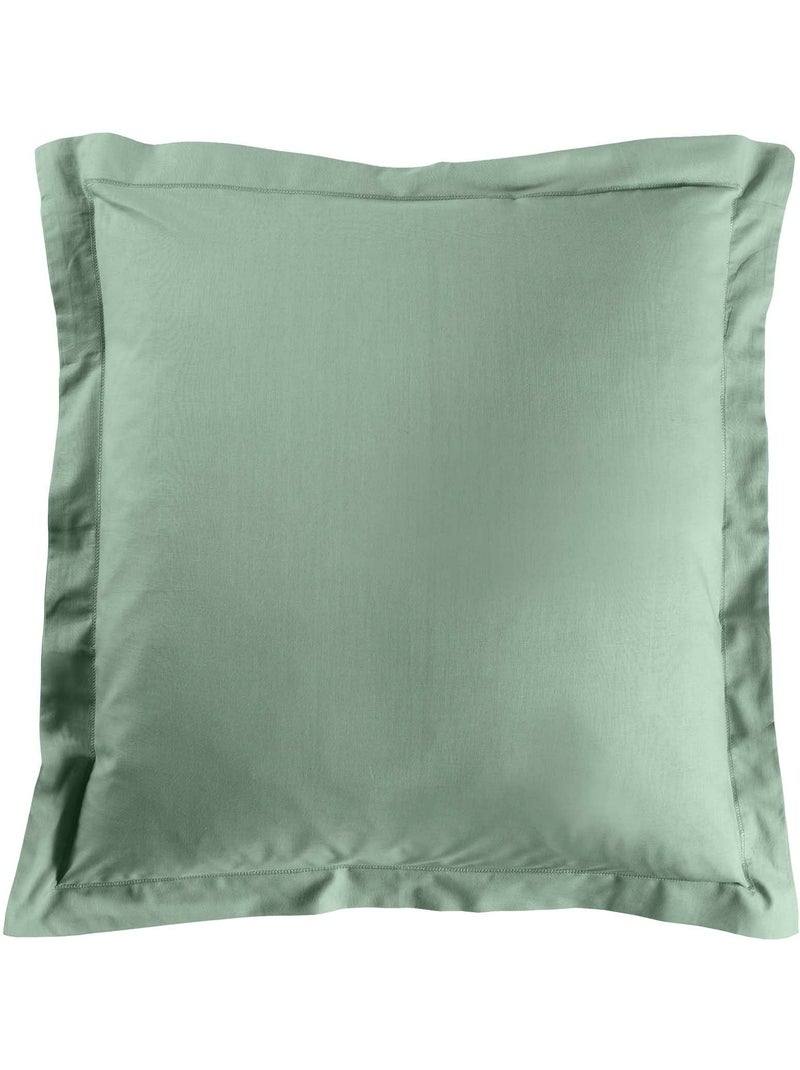 Lot de 2 Taies d'Oreiller – 100% Coton 57 Fils Vert Sauge - Kiabi