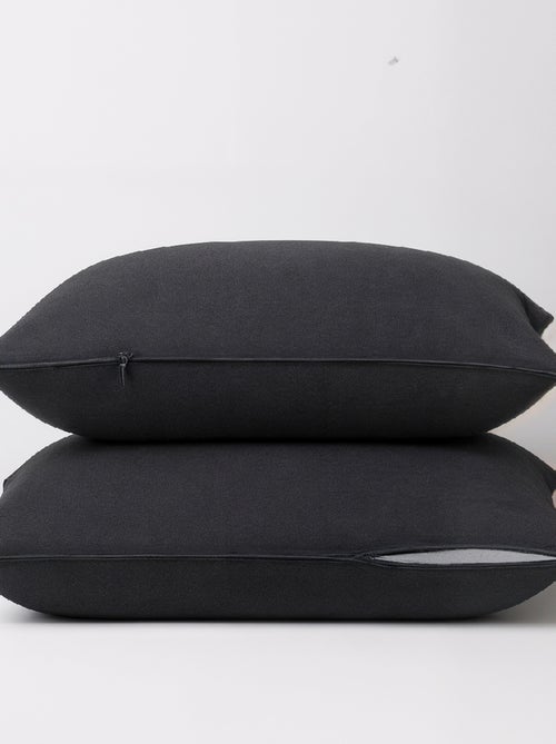 Lot de 2 Taies d'oreiller 2 en 1 - Alèse absorbante intégrée - Coloris Carbone - DODO - Kiabi