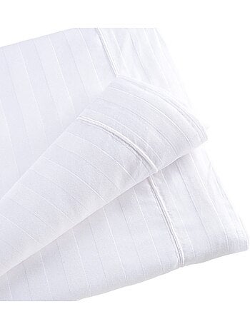 Lot de 2 taies d'oreiller coton bande satin RÊVE