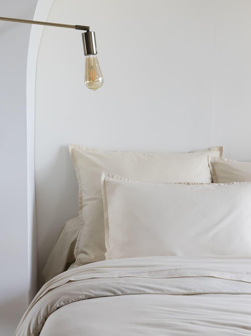 Lot de 2 taies d'oreiller coton lavé - Kiabi