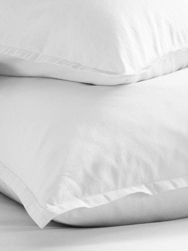 Lot de 2 taies d'oreiller coton lavé Blanc - Kiabi