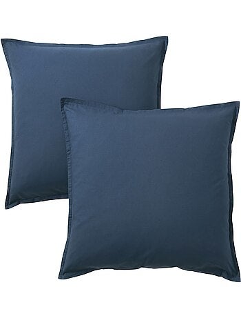 Lot de 2 taies d'oreiller coton lavé