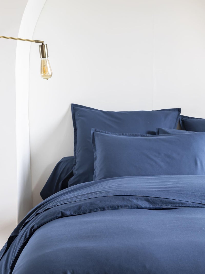 Lot de 2 taies d'oreiller coton lavé Bleu marine - Kiabi