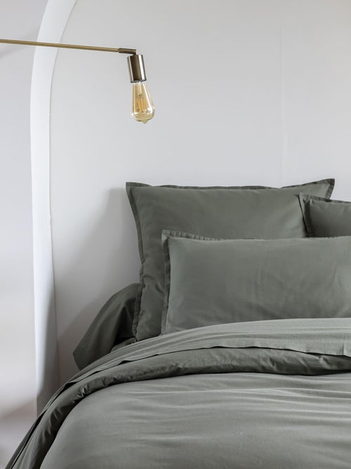 Lot de 2 taies d'oreiller coton lavé - Kiabi