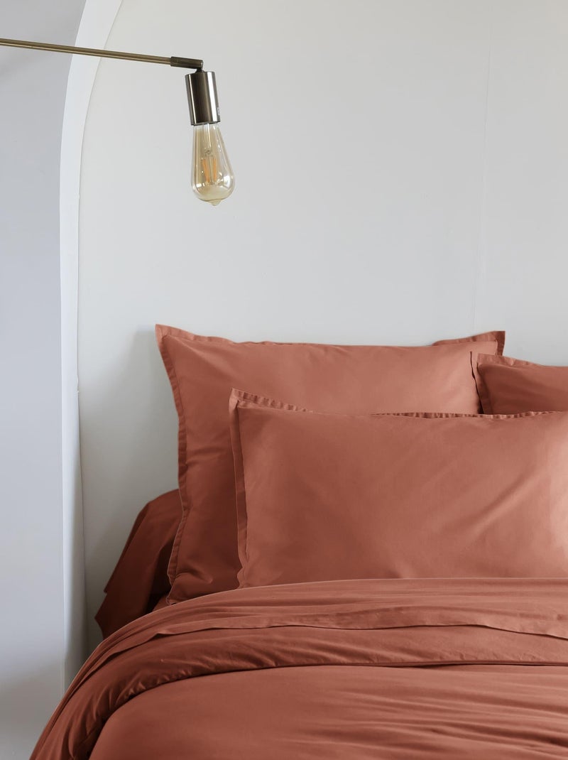 Lot de 2 taies d'oreiller coton lavé Terracotta - Kiabi
