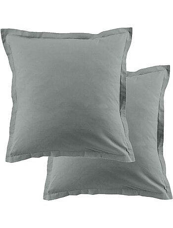Lot de 2 taies d’oreiller coton uni