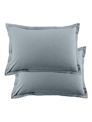 Lot de 2 taies d’oreiller coton uni