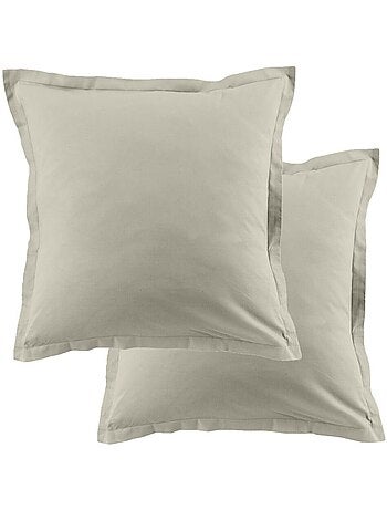 Lot de 2 taies d’oreiller coton uni