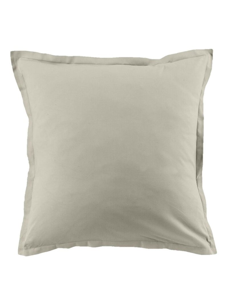 Lot de 2 taies d’oreiller coton uni Grège - Kiabi