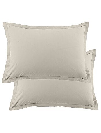 Lot de 2 taies d’oreiller coton uni
