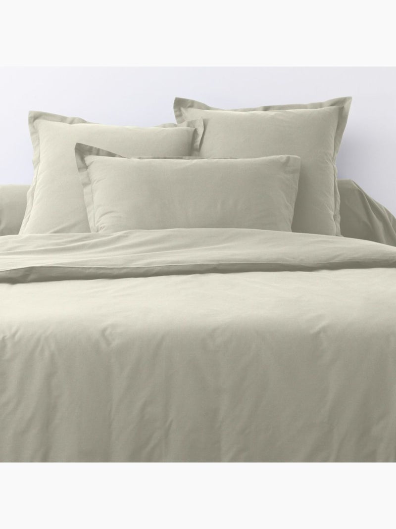 Lot de 2 taies d’oreiller coton uni Ivoire - Kiabi