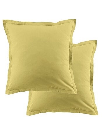 Lot de 2 taies d’oreiller coton uni