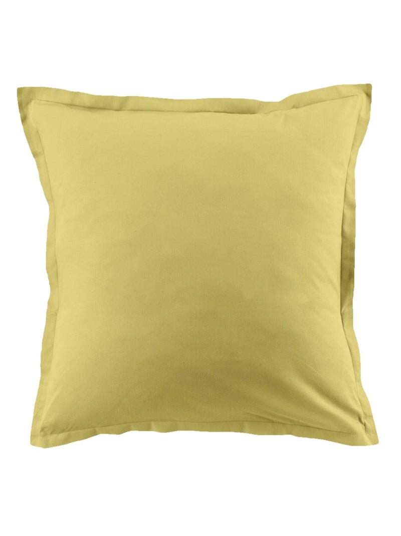 Lot de 2 taies d’oreiller coton uni Jaune or - Kiabi