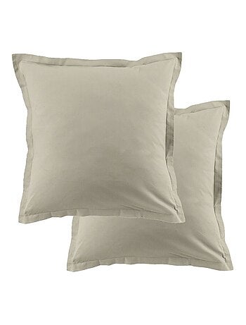 Lot de 2 taies d’oreiller coton uni