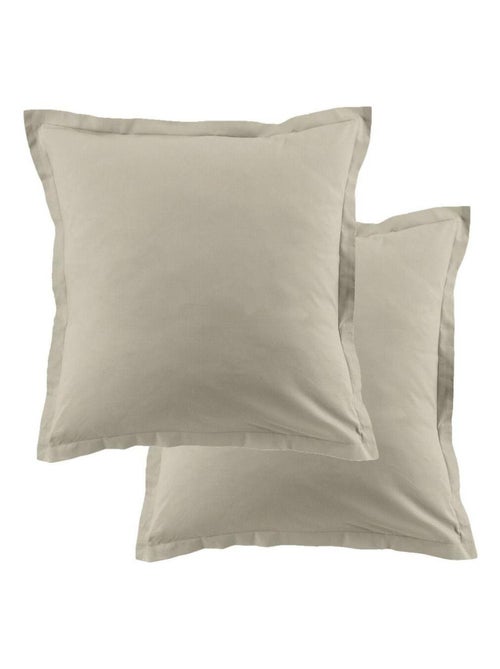 Lot de 2 taies d’oreiller coton uni - Kiabi