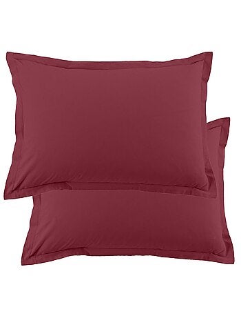 Lot de 2 taies d’oreiller coton uni