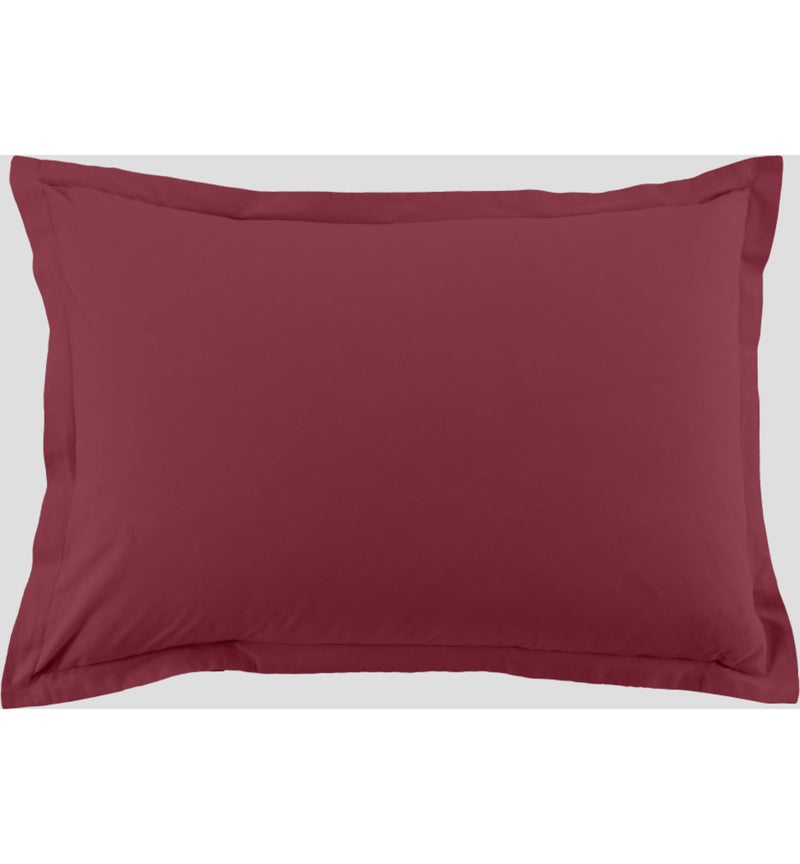 Lot de 2 taies d’oreiller coton uni Rouge cerise - Kiabi