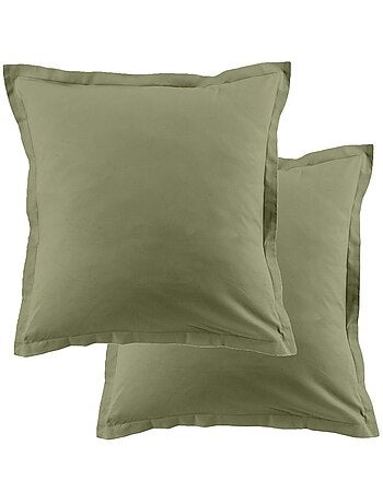 Lot de 2 taies d’oreiller coton uni