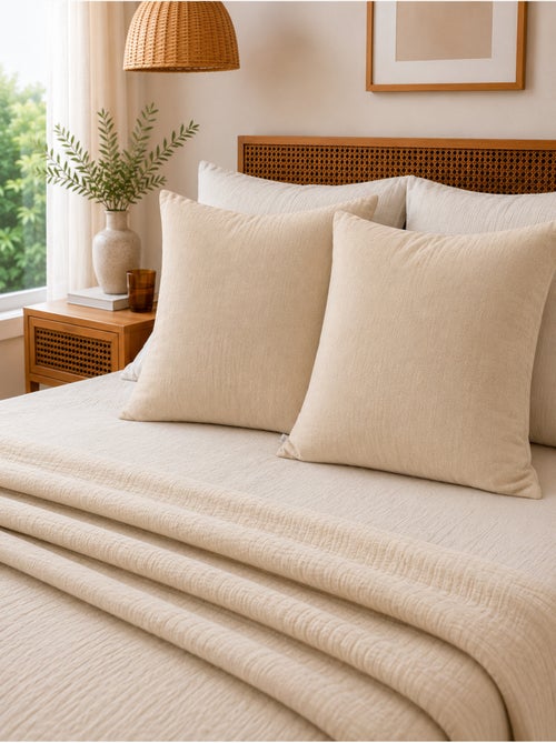Lot de 2 Taies d’Oreiller – Double Gaze de Coton – GAÏA - Kiabi
