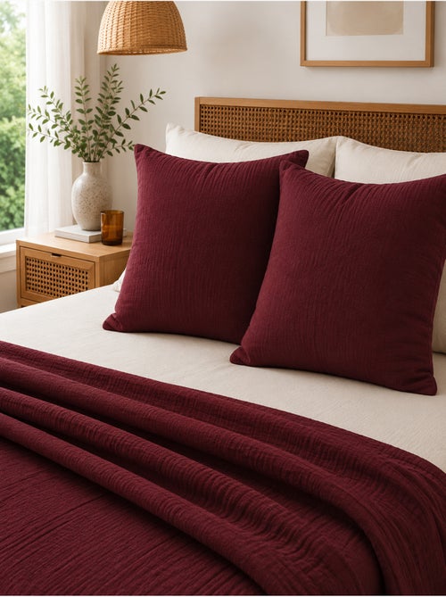Lot de 2 Taies d’Oreiller – Double Gaze de Coton – GAÏA - Kiabi