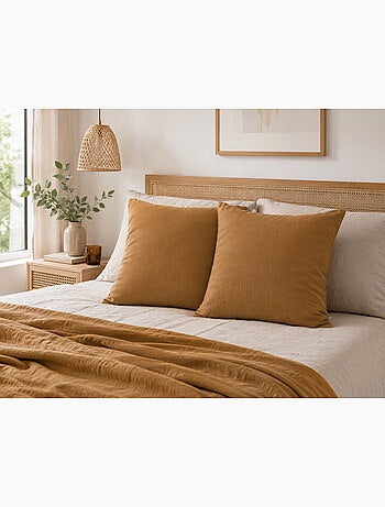 Lot de 2 Taies d’Oreiller – Double Gaze de Coton – GAÏA