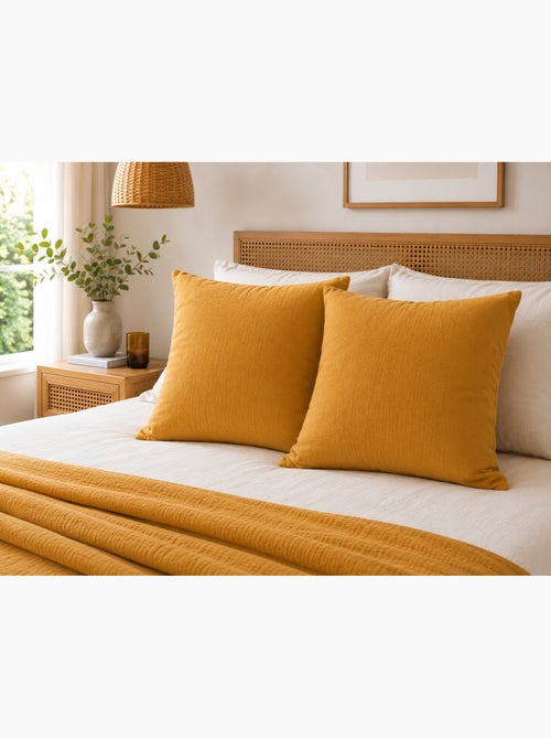 Lot de 2 Taies d’Oreiller – Double Gaze de Coton – GAÏA - Kiabi Lot de 2 Taies d’Oreiller – Double Gaze de Coton – GAÏA - Kiabi