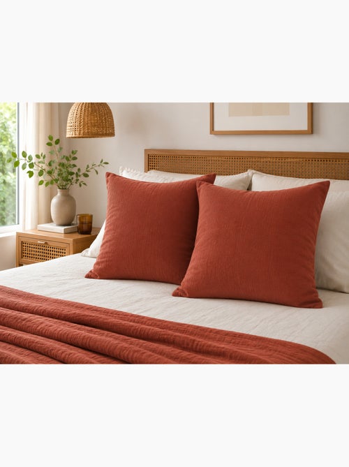 Lot de 2 Taies d’Oreiller – Double Gaze de Coton – GAÏA - Kiabi
