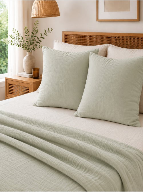 Lot de 2 Taies d’Oreiller – Double Gaze de Coton – GAÏA - Kiabi Lot de 2 Taies d’Oreiller – Double Gaze de Coton – GAÏA - Kiabi