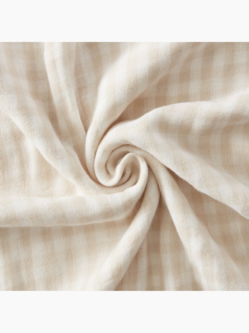 Lot de 2 Taies d'Oreiller Double Gaze de Coton VICKIE Beige - Kiabi
