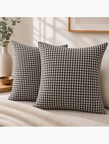 Lot de 2 Taies d'Oreiller Double Gaze de Coton VICKIE