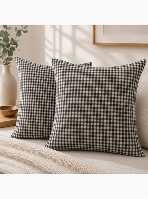 Lot de 2 Taies d'Oreiller Double Gaze de Coton VICKIE - Kiabi Lot de 2 Taies d'Oreiller Double Gaze de Coton VICKIE - Kiabi
