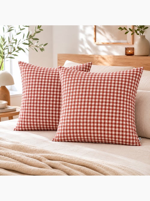 Lot de 2 Taies d'Oreiller Double Gaze de Coton VICKIE - Kiabi Lot de 2 Taies d'Oreiller Double Gaze de Coton VICKIE - Kiabi