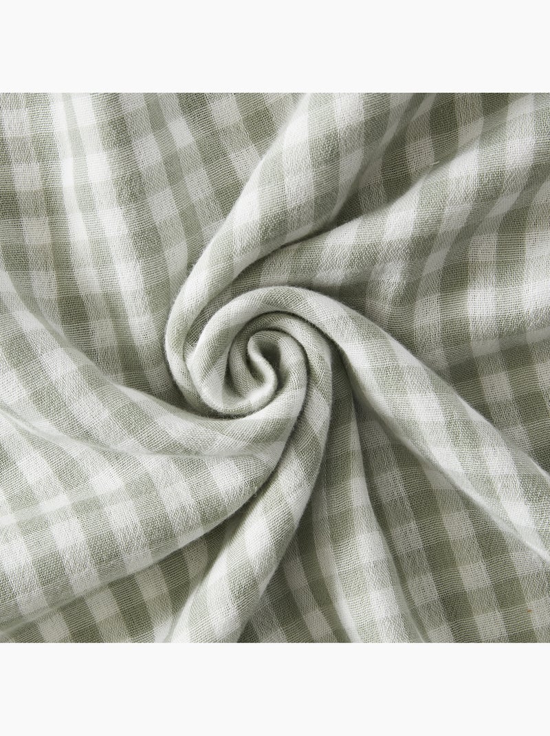 Lot de 2 Taies d'Oreiller Double Gaze de Coton VICKIE Vert clair - Kiabi